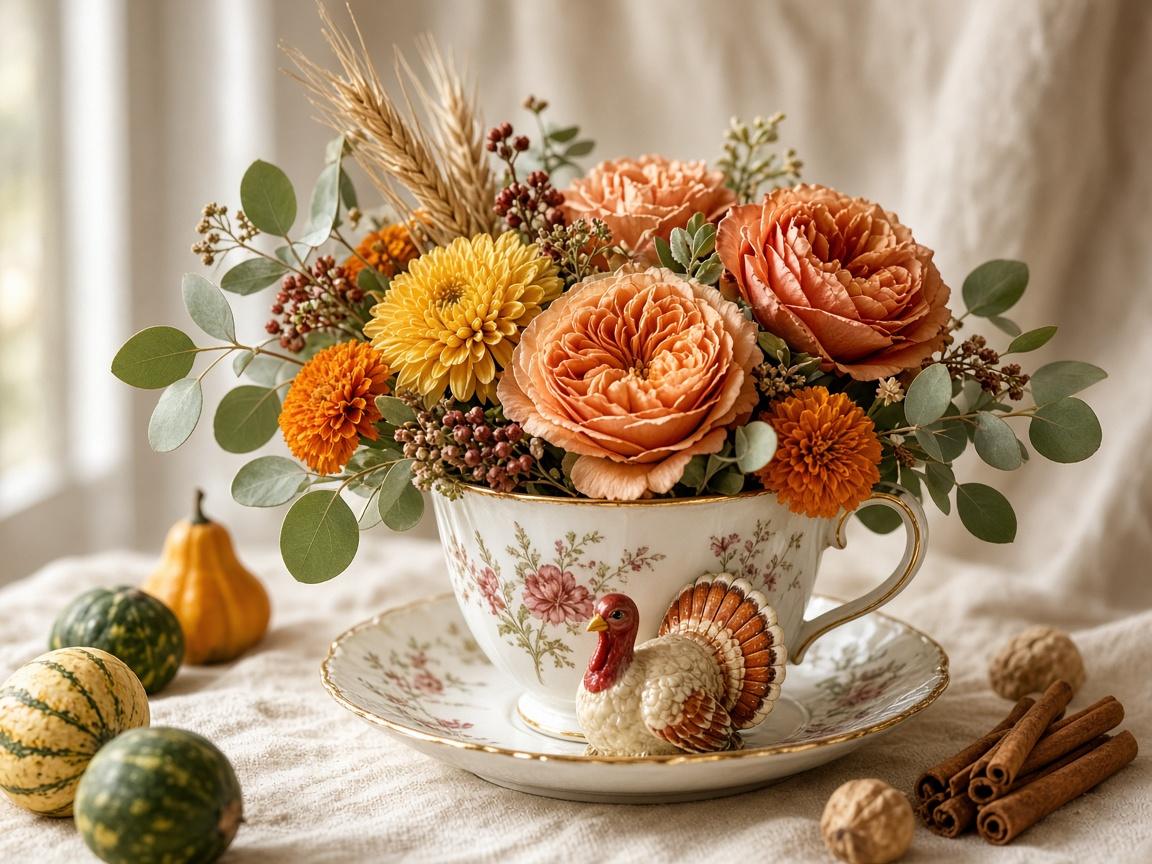 Thanksgiving Harvest Teacup (sample design)